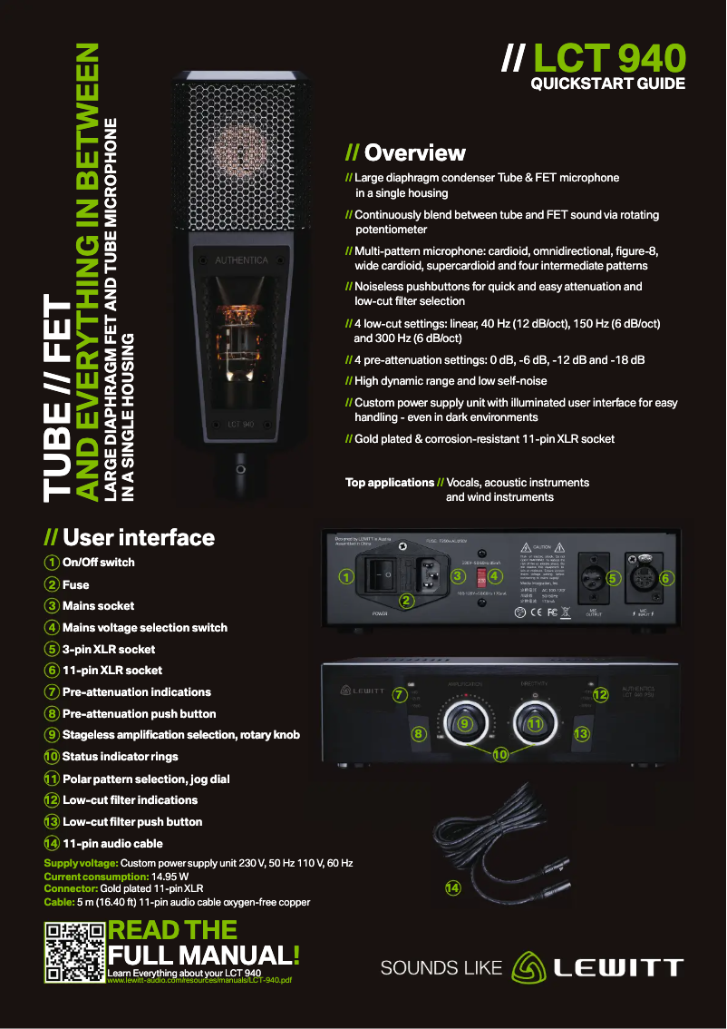 Page n°1 - Manuel utilisateur Lewitt LCT 940