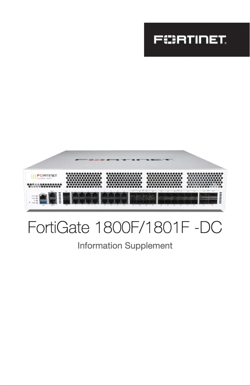Page 1 de la notice Manuel utilisateur Fortinet FortiGate 1800F