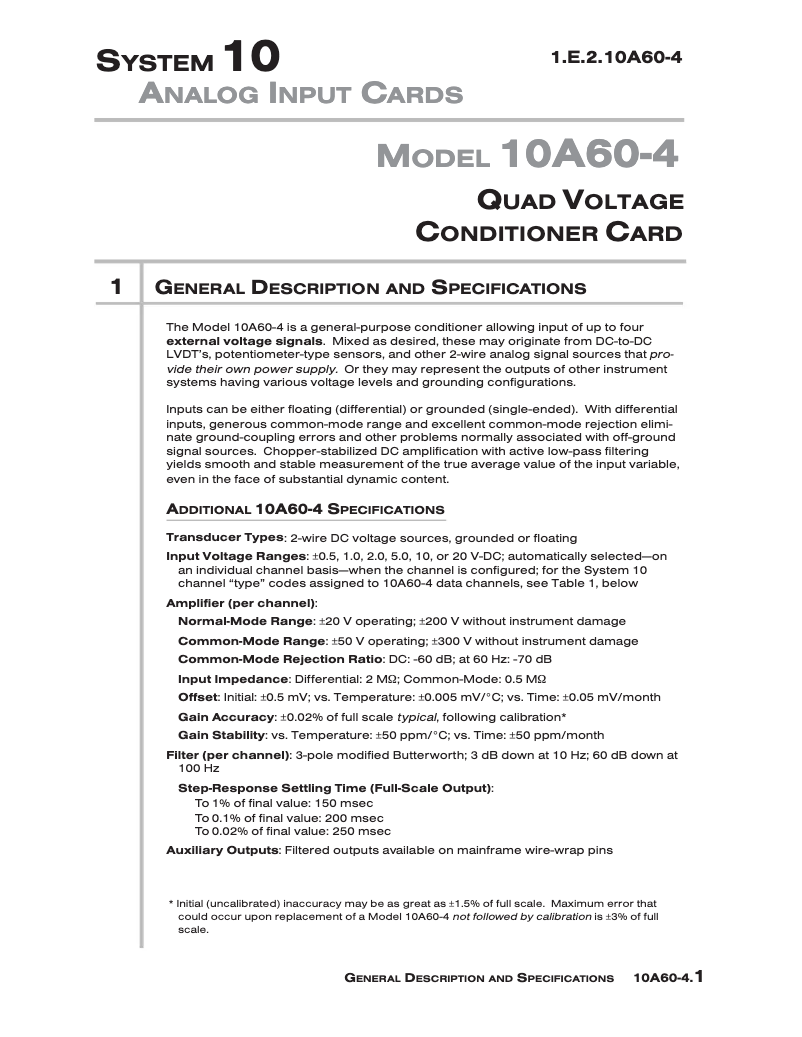 Page 1 de la notice Manuel utilisateur Daytronic 10A60-4C