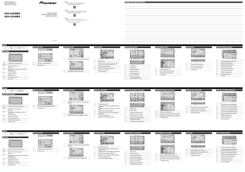 Page 1 de la notice Guide de démarrage rapide Pioneer AVH-2550NEX