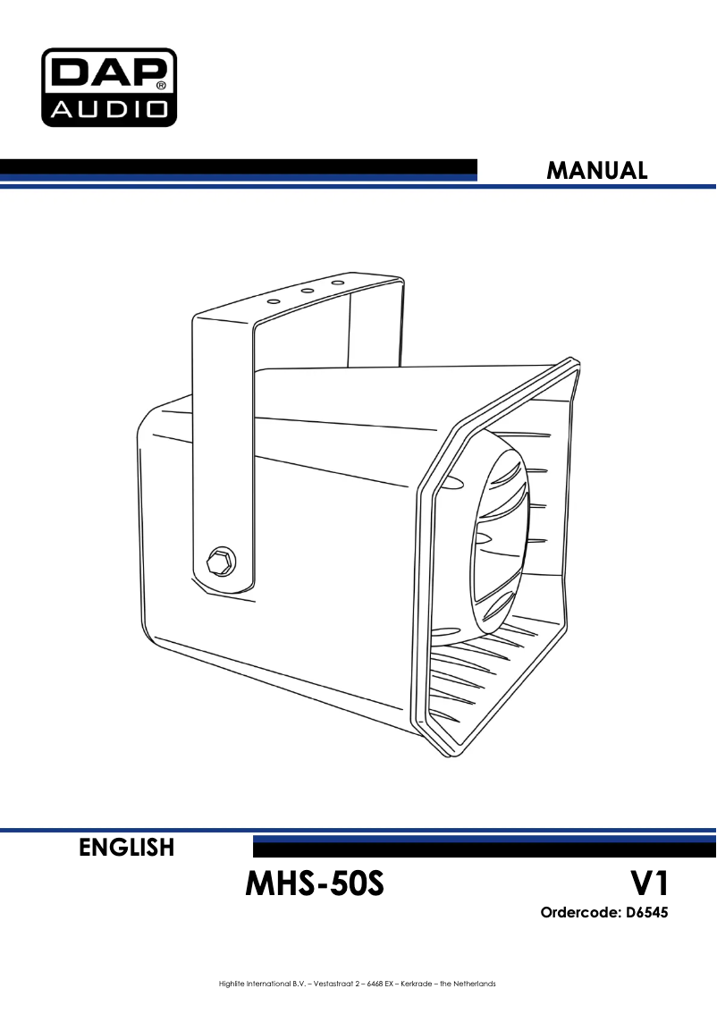 Page 1 de la notice Manuel utilisateur DAP-Audio MHS-50S