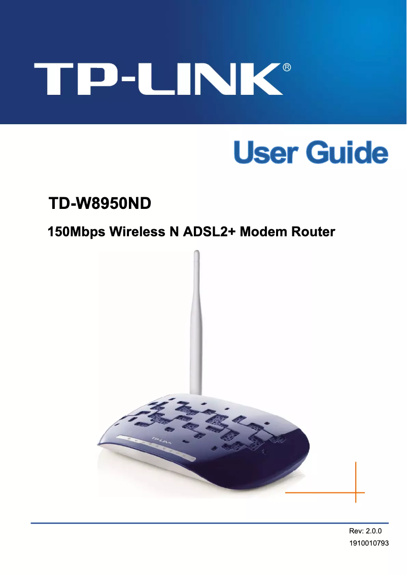 Página 1 del manual Manual de usuario TP-Link TD-W8950ND