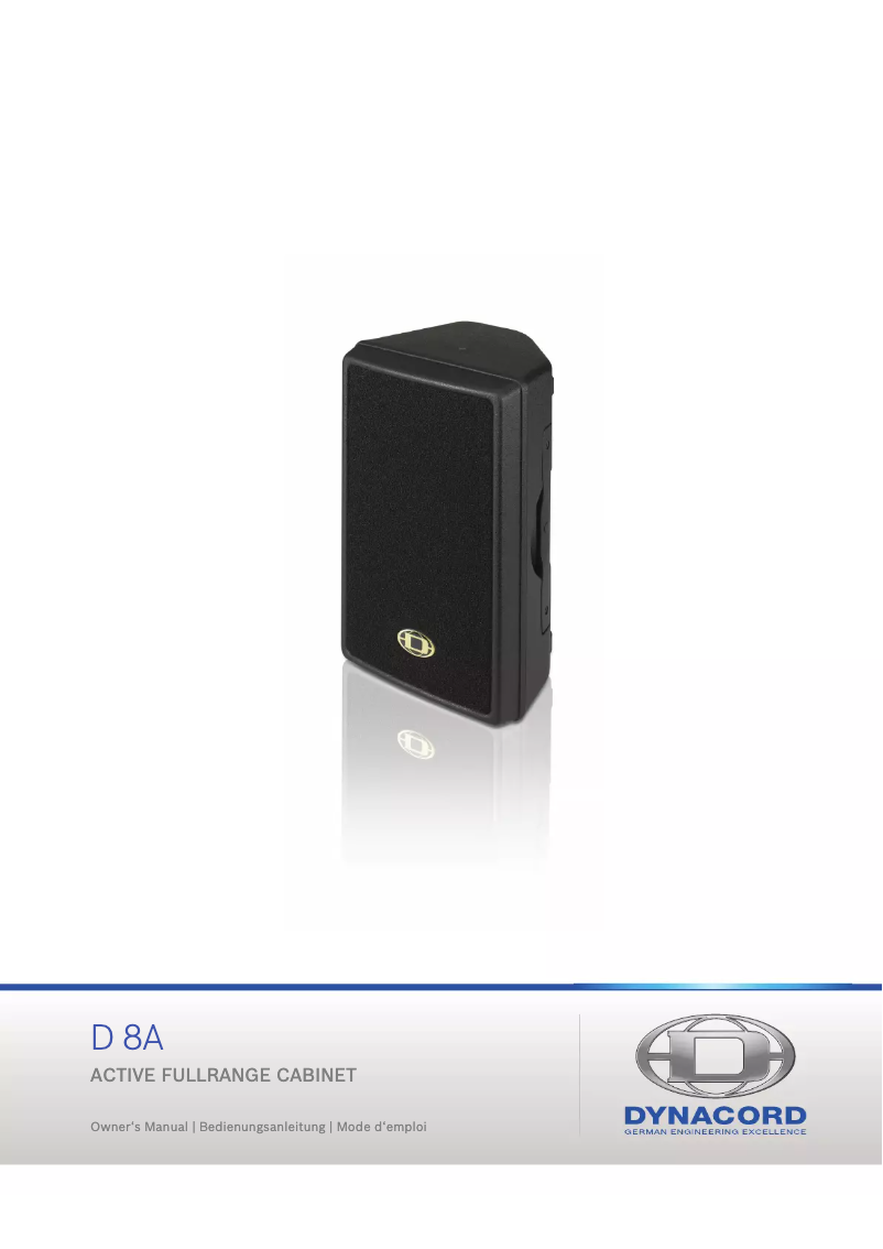 Page n°1 - Manuel utilisateur Dynacord D-Lite D 8A