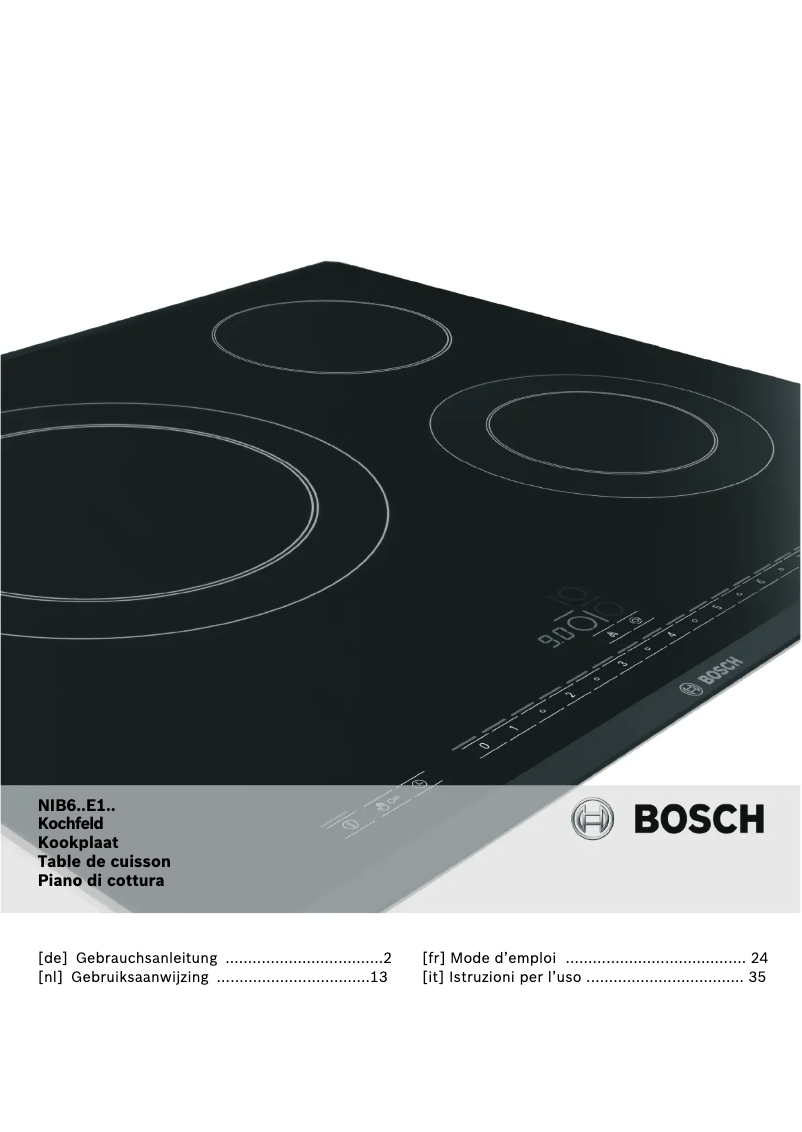 Page 1 de la notice Manuel utilisateur Bosch NIB651E14M