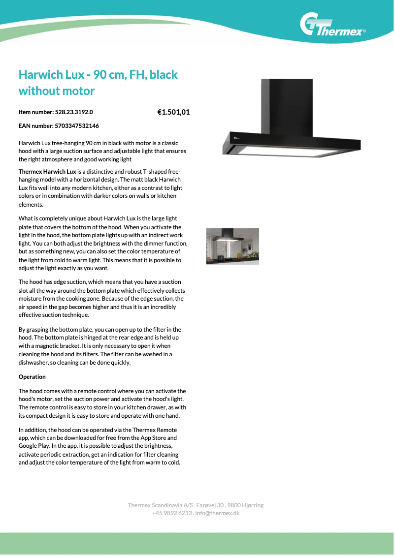 Page n°1 - Fiche technique Thermex Harwich Lux