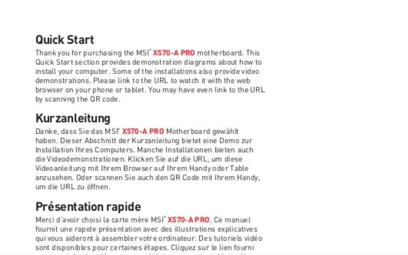 Image de la première page du manuel de l'appareil X570-A Pro