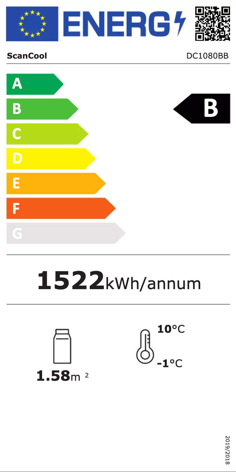 Page n°1 - Label énergétique Scancool DC1080BB
