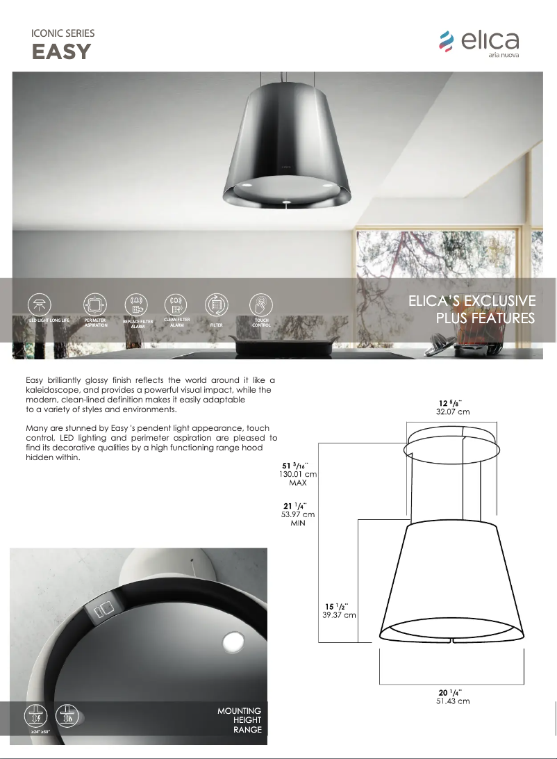 Page n°1 - Fiche technique Elica Easy EES320WT