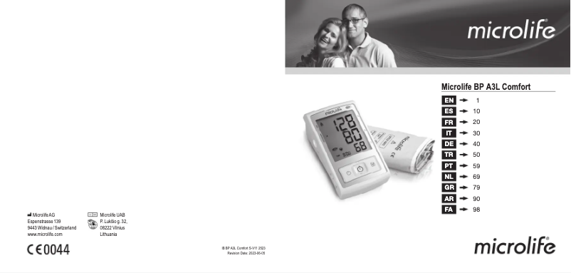 Image de la première page du manuel de l'appareil BP A3L Comfort