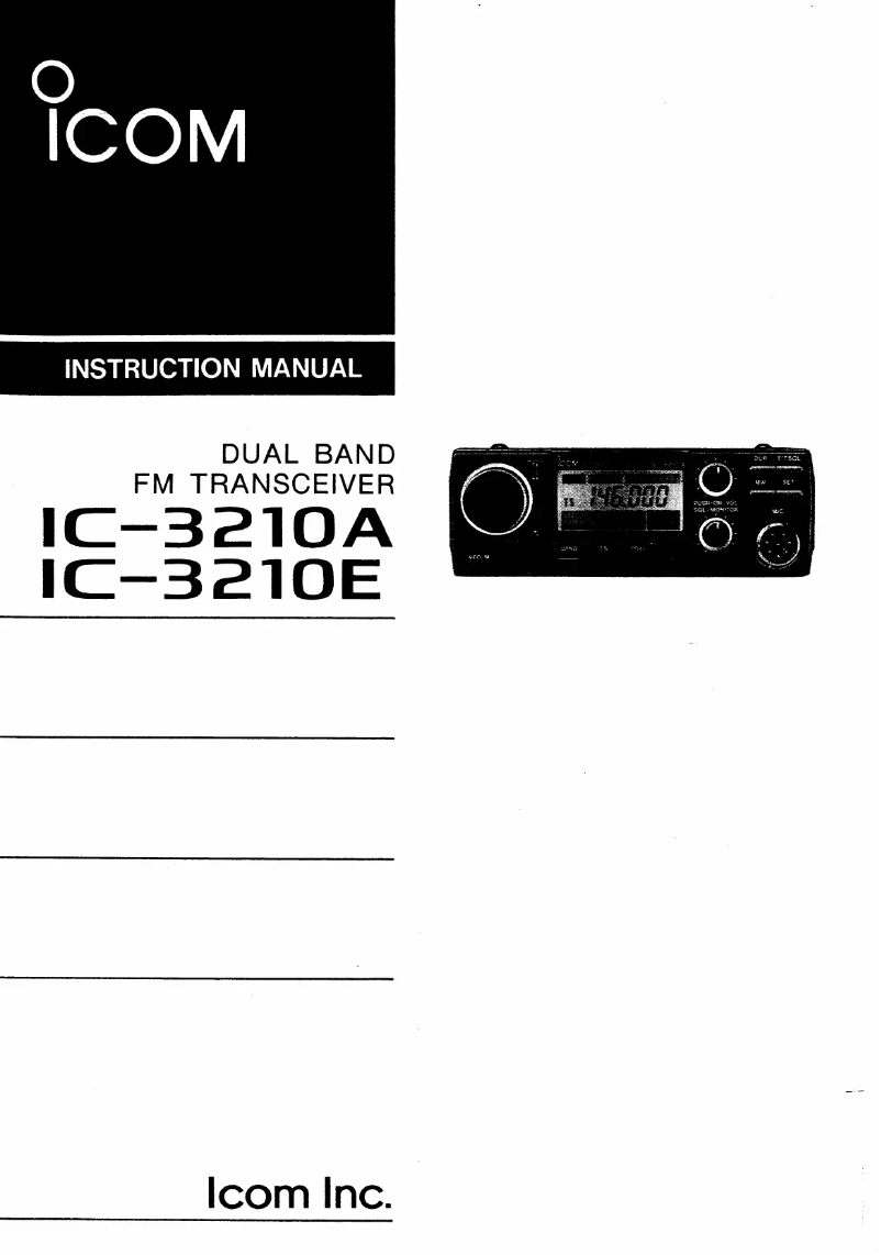 Page n°1 - Manuel utilisateur ICOM IC-3210A