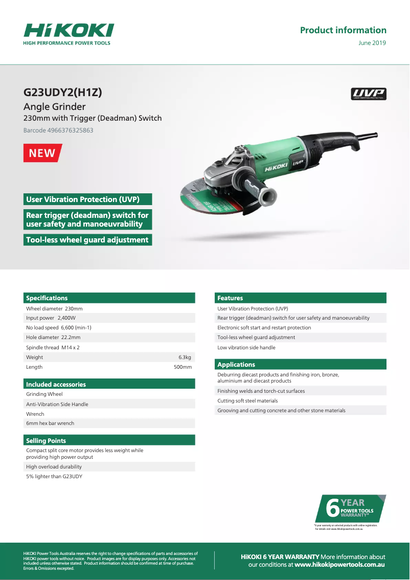 Image de la première page du manuel de l'appareil G23UDY2