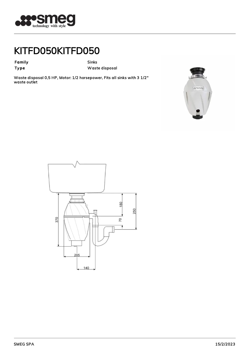 Page n°1 - Brochure Smeg KITFD050