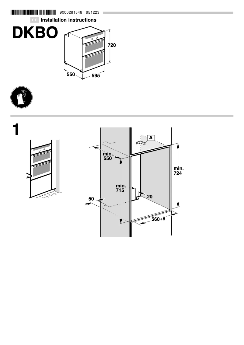 Page 1 de la notice Guide d'installation Bosch HBN13B261B
