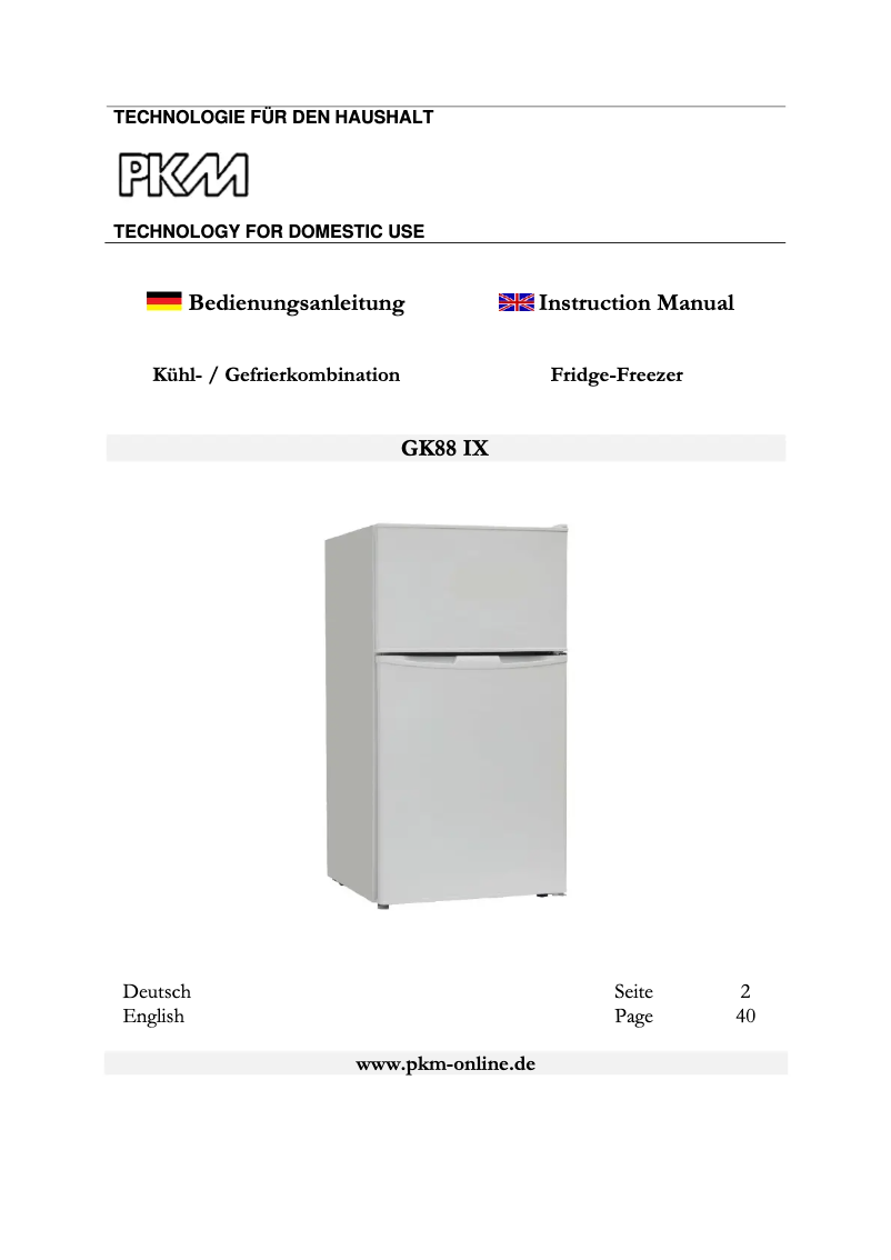 Página 1 del manual Manual de usuario PKM GK88 IX