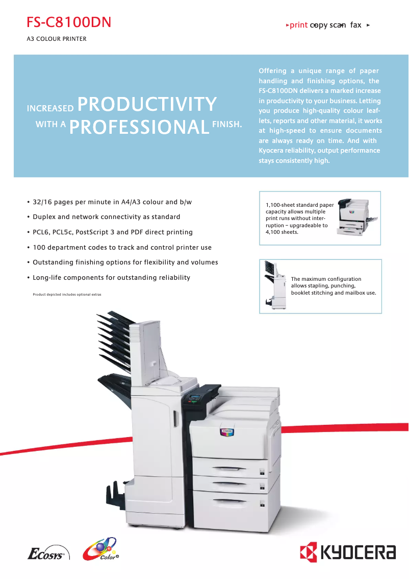 Image de la première page du manuel de l'appareil FS-C8100DN