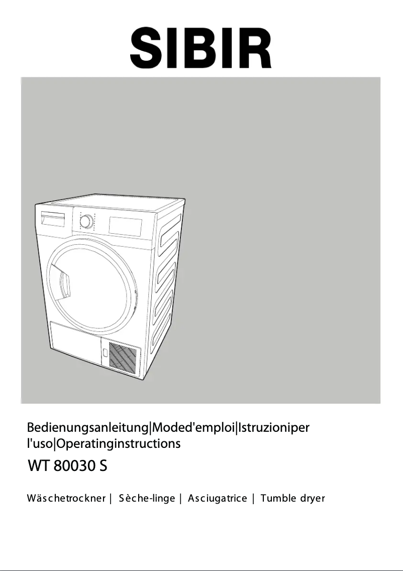 Page 1 de la notice Manuel utilisateur SIBIR WT 80040 S