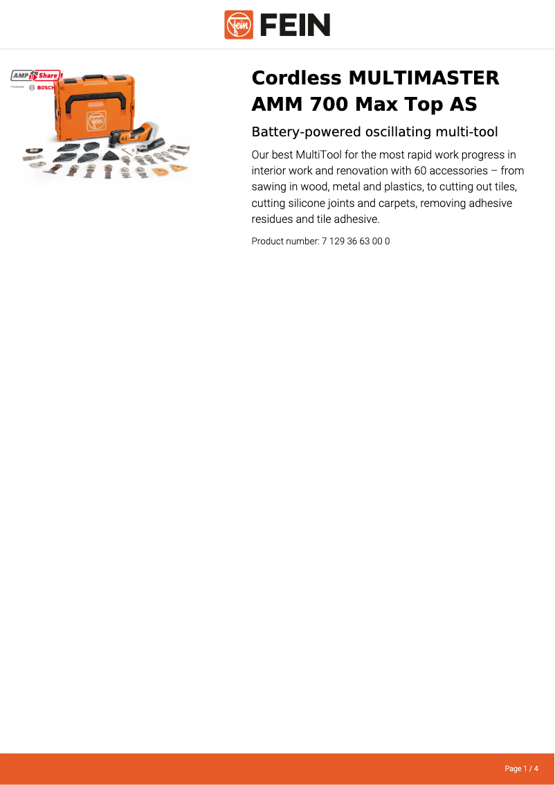 Image de la première page du manuel de l'appareil Multimaster AMM 700 Max