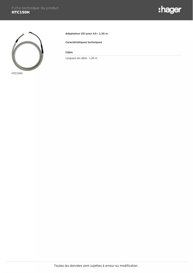 Image de la première page du manuel de l'appareil HTC150H