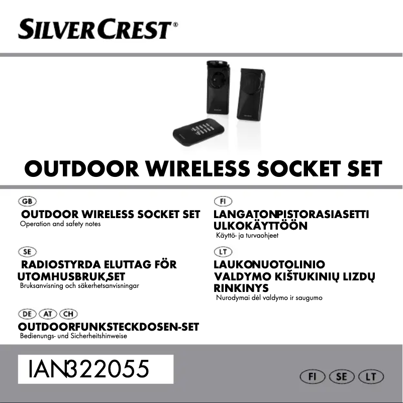Page n°1 - Manuel utilisateur SilverCrest IAN 322055