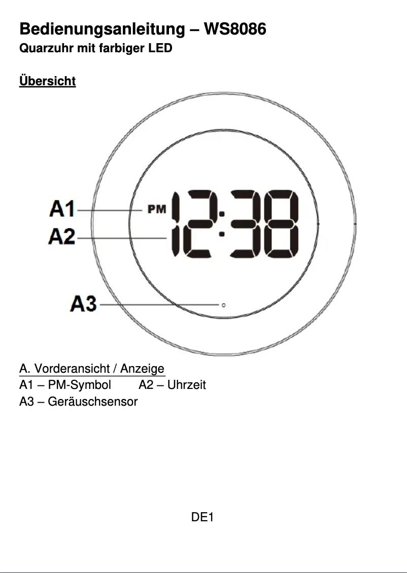 Page n°1 - Manuel utilisateur Techno Line WS 8086