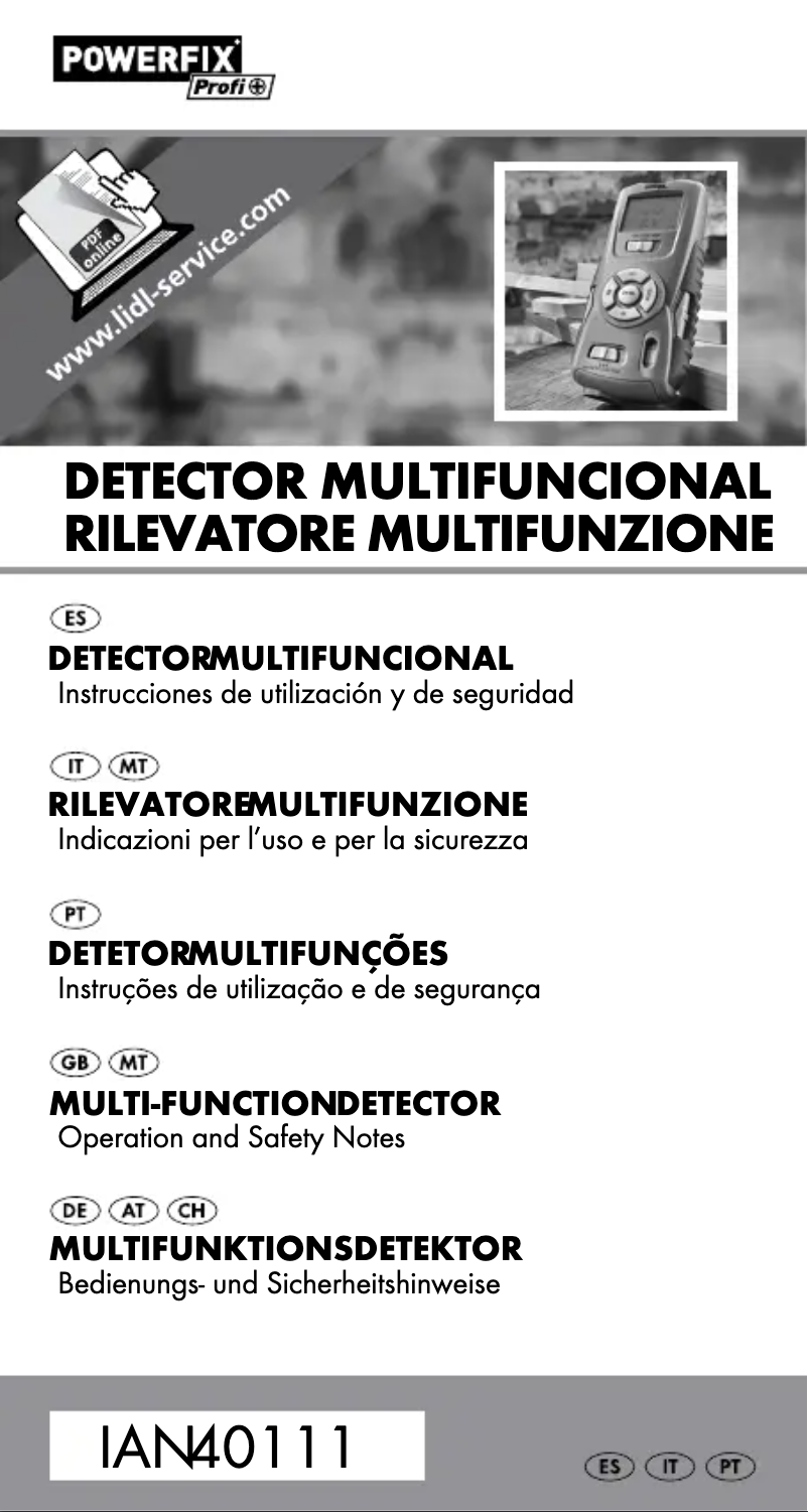 Page n°1 - Manuel utilisateur Powerfix IAN 89108