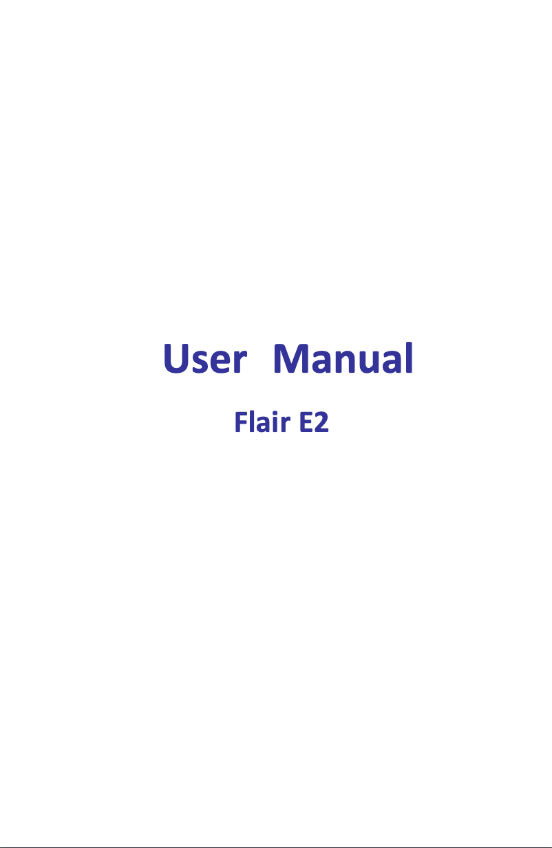 Page n°1 - Manuel utilisateur Lava Flair E2