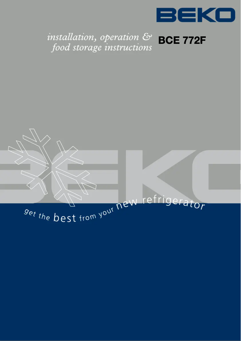 Page 1 de la notice Manuel utilisateur Beko BCE772F