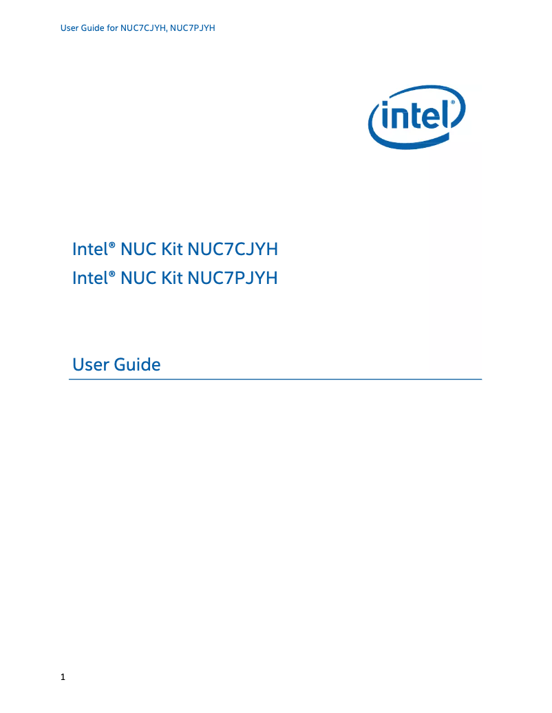 Image de la première page du manuel de l'appareil NUC7CJYH