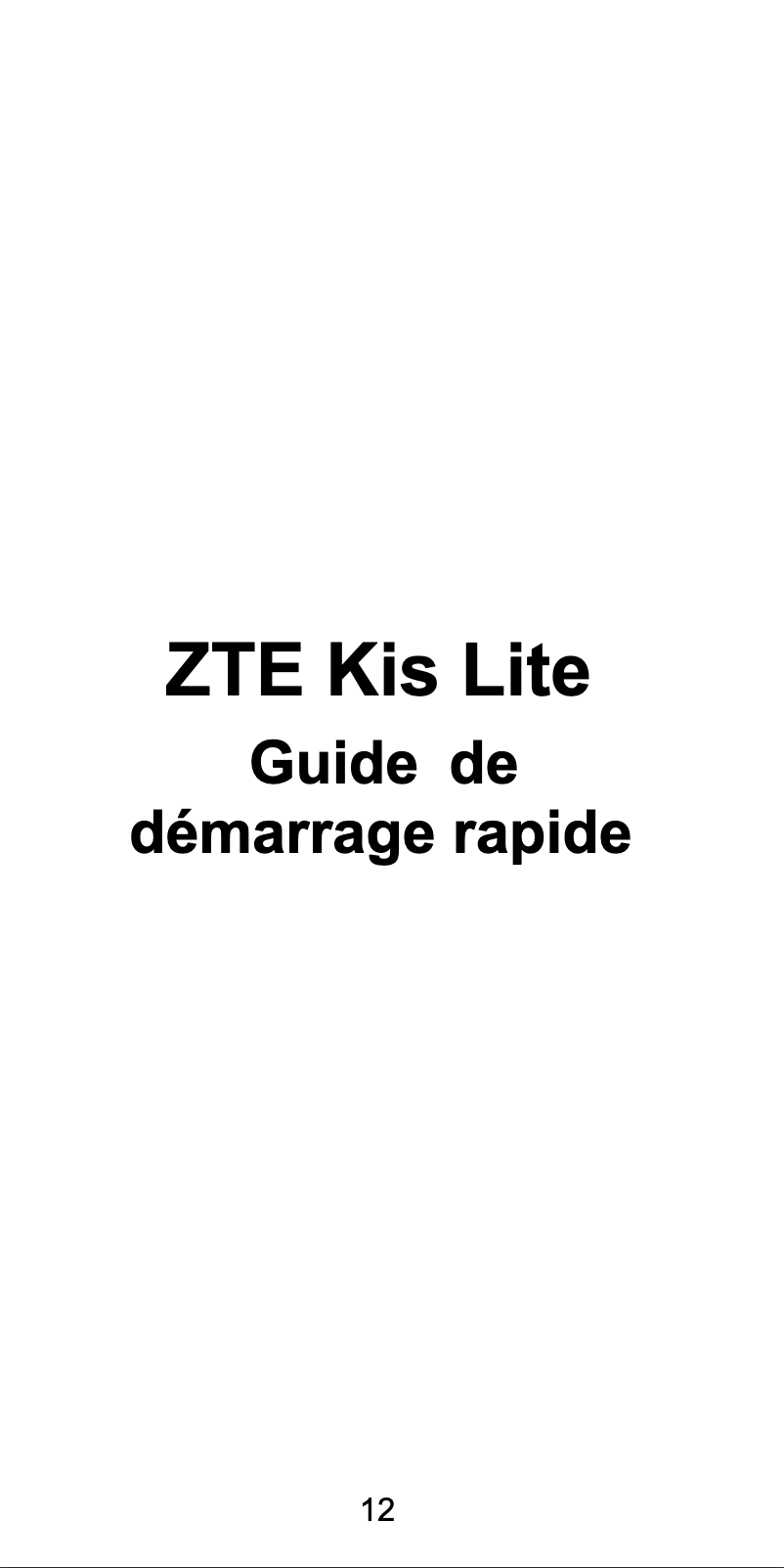 Página 1 del manual Manual de usuario ZTE KIS Lite