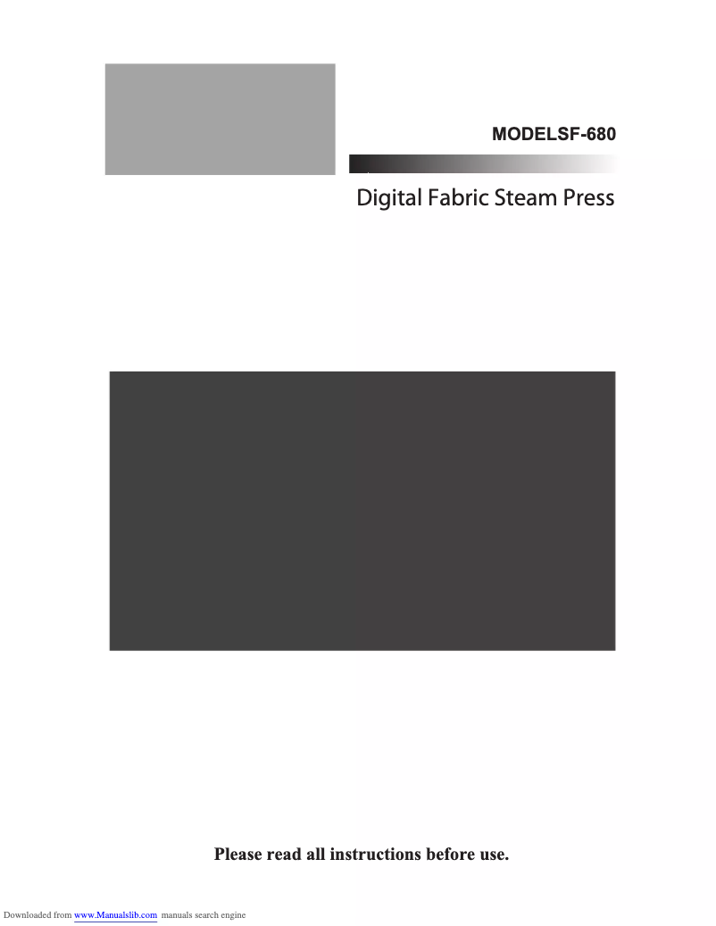 Page 1 de la notice Manuel utilisateur SteamFast SF-680