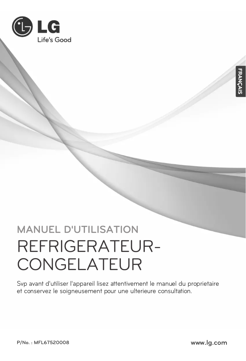 Image de la première page du manuel de l'appareil GR-S632GLRC