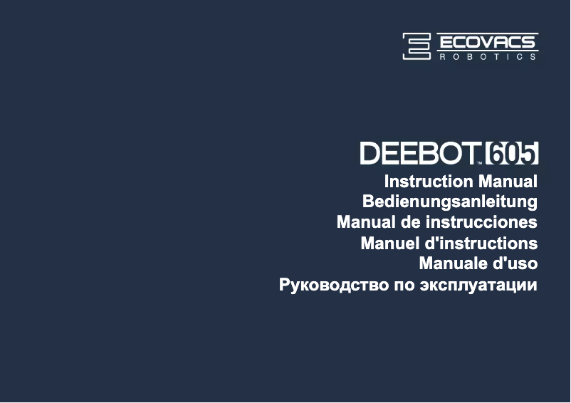 Page n°1 - Manuel utilisateur ECOVACS Deebot 601