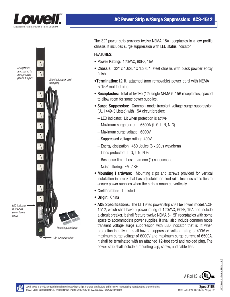 Image de la première page du manuel de l'appareil ACS-1512