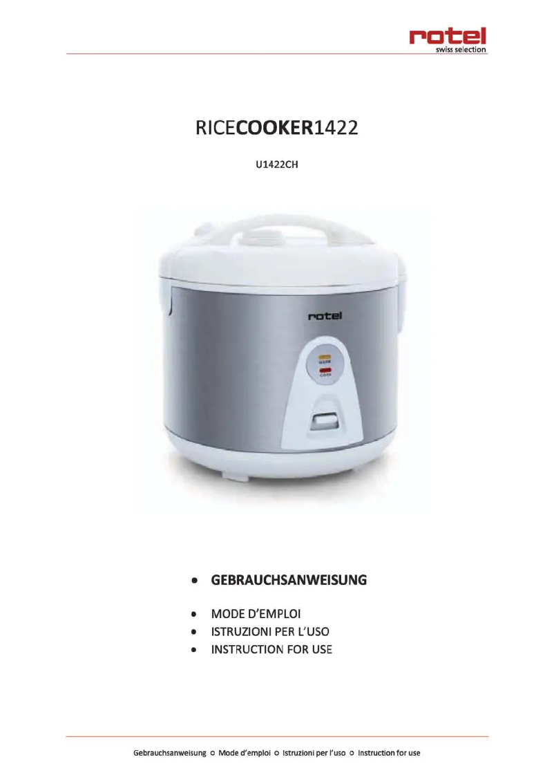 Page 1 de la notice Manuel utilisateur Rotel MilkFrother U 14.22CH