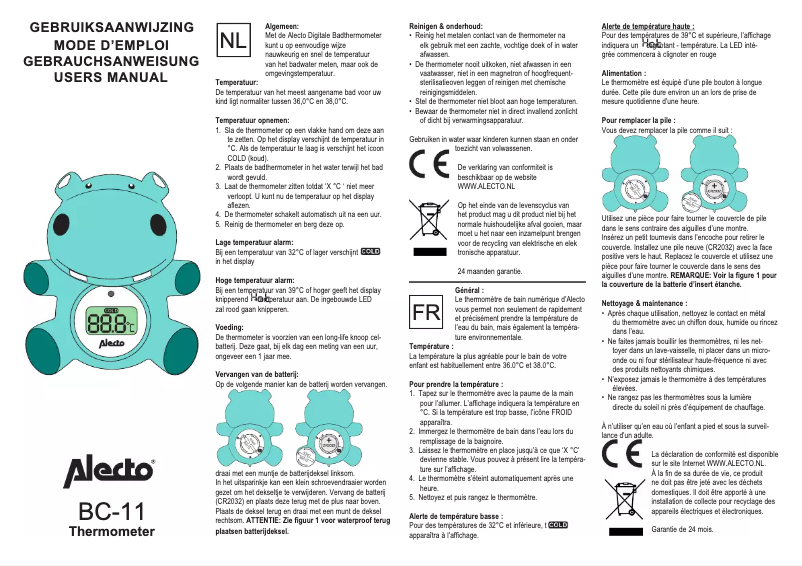 Imagen de la primera página del manual del dispositivo BC-11