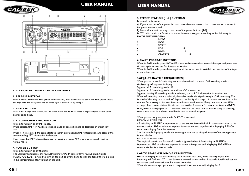 Page n°1 - Manuel utilisateur Caliber MCC 100