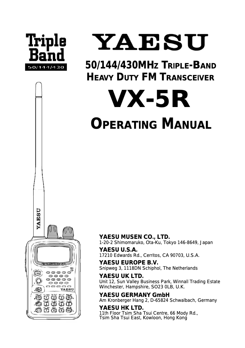 Página 1 del manual Manual de usuario Yaesu VX-5R