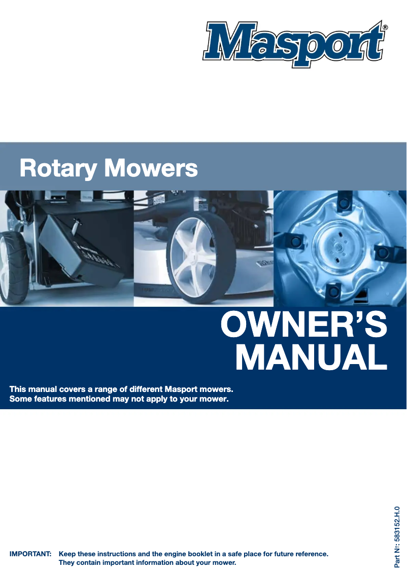 Página 1 del manual Manual de usuario Masport Bunnings 470 2'n1