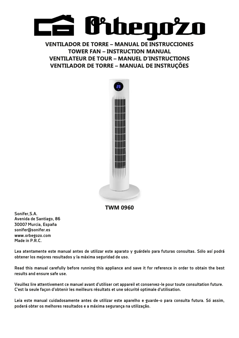 Image de la première page du manuel de l'appareil TWM 0960