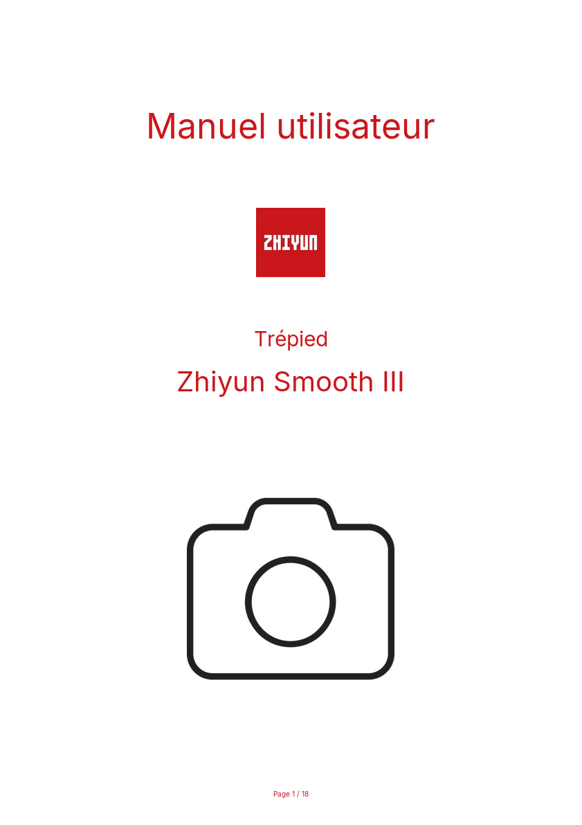 Image de la première page du manuel de l'appareil Smooth III
