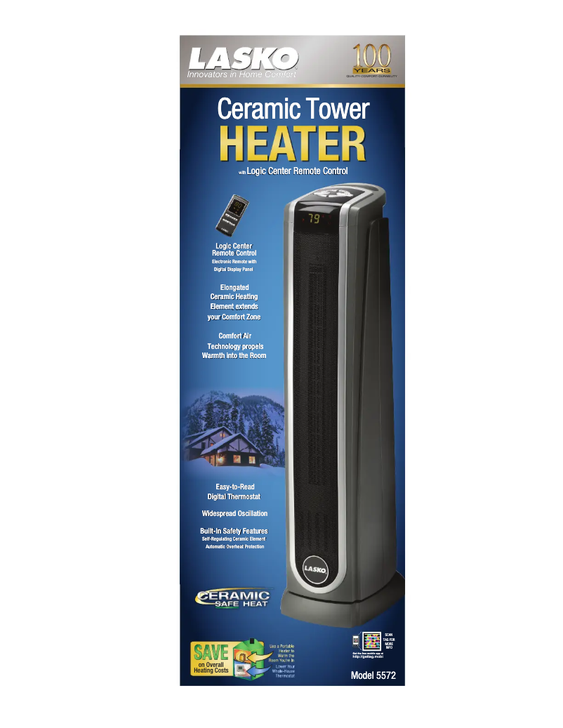 Page n°1 - Fiche technique Lasko 5572