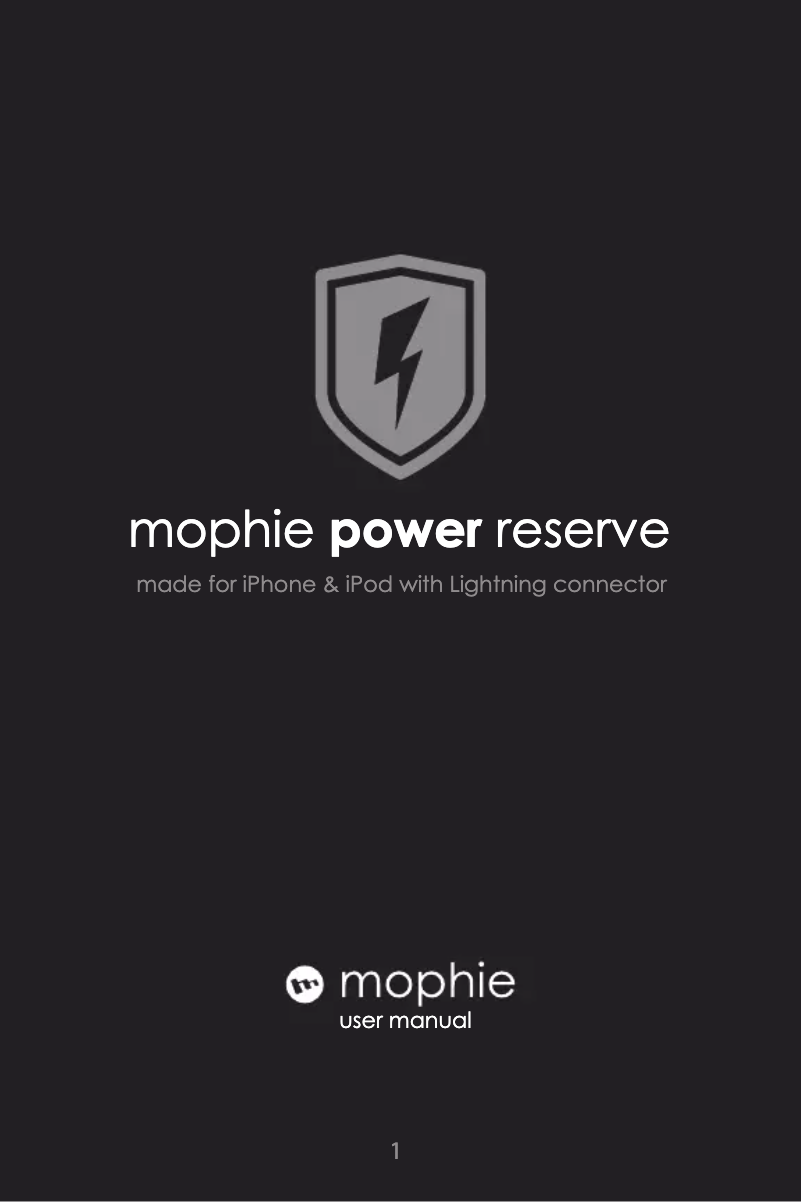 Page 1 de la notice Manuel utilisateur Mophie power reserve