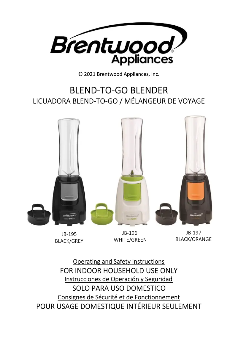 Page 1 de la notice Manuel utilisateur Brentwood JB-196