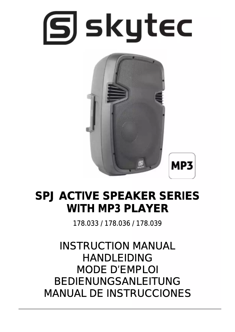 Image de la première page du manuel de l'appareil SPJ-1000AD MP3