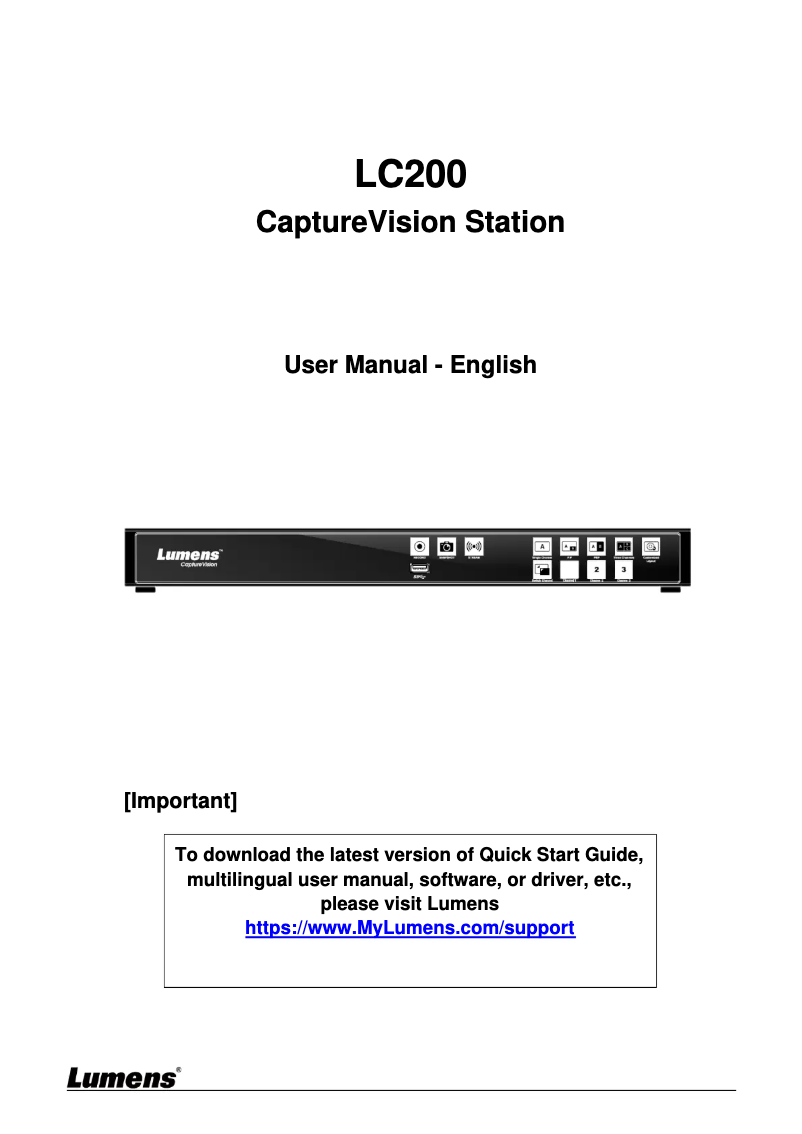 Image de la première page du manuel de l'appareil LC200