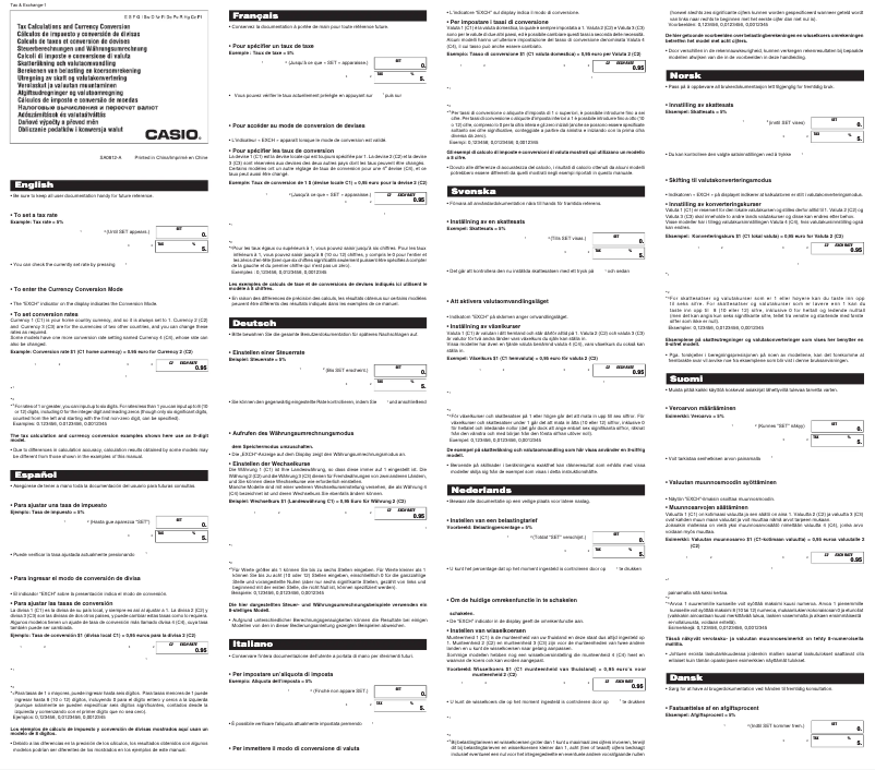 Page 1 de la notice Manuel utilisateur Casio MS-88 Eco