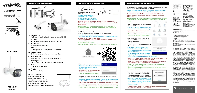 Page n°1 - Manuel utilisateur Caliber HWC 404