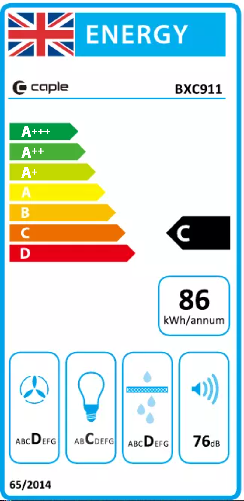 Page n°1 - Label énergétique Caple BXC911