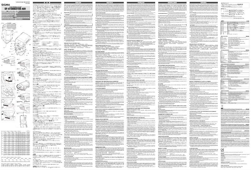 Image de la première page du manuel de l'appareil EF-610 DG ST (Sony)