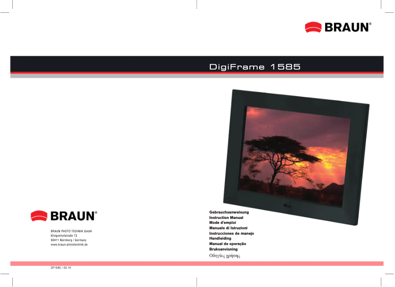 Page n°1 - Manuel utilisateur Braun DigiFrame 1585